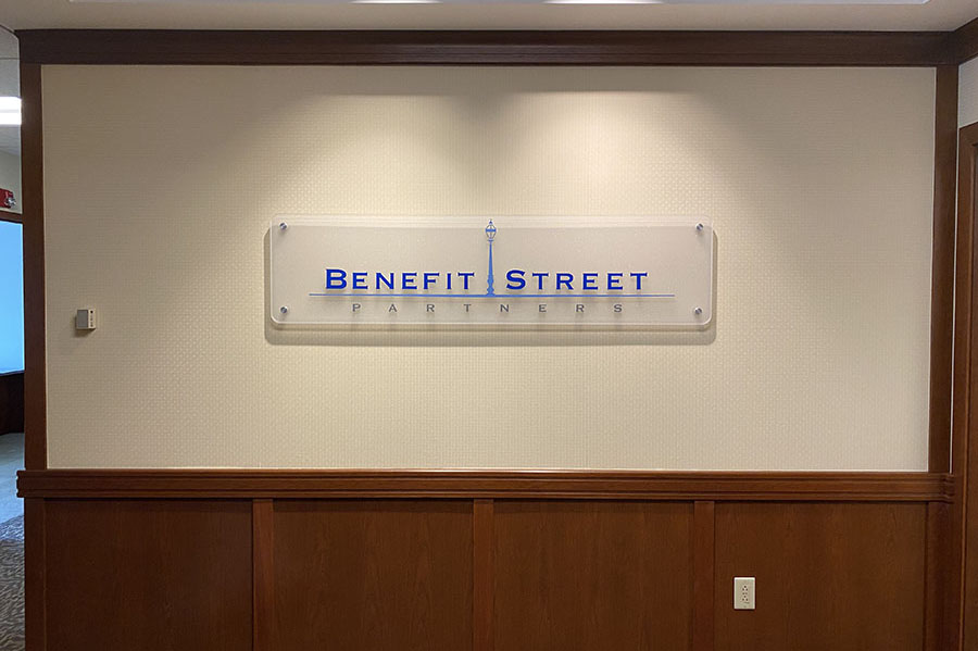 Art Parts Signs- Benefit Street Partners- Frosted Plexiglass 900